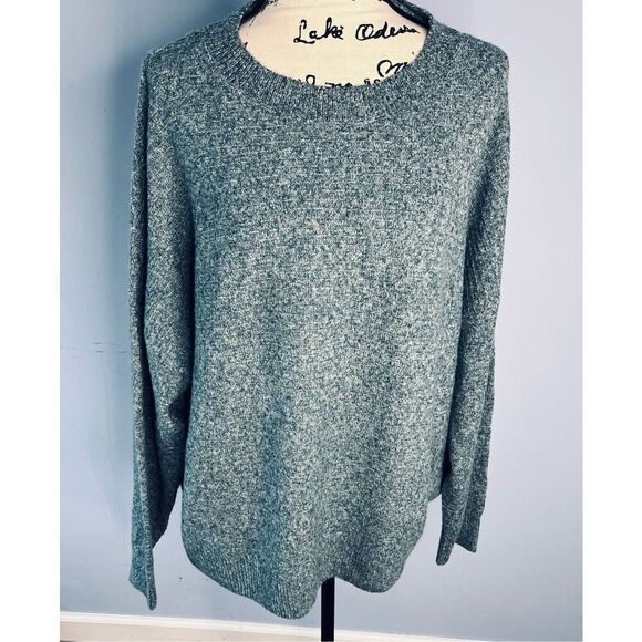 Brand New Vero Moda Women's 1X Plus Melange Sea Moss Long Sleeve T-Shirt Top - Picture 1 of 10